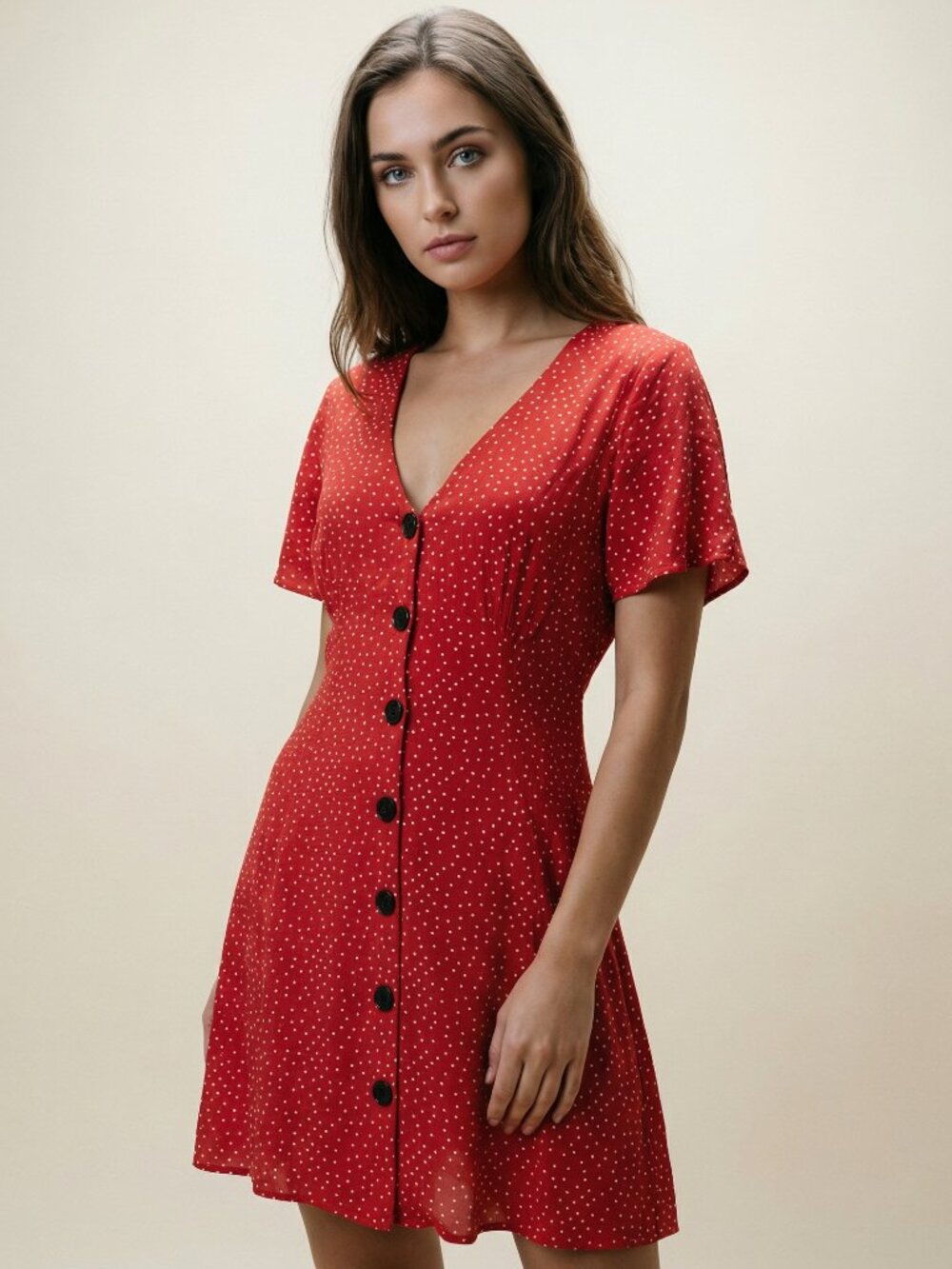 MINKPINK Red Polka Dot Mini Dress